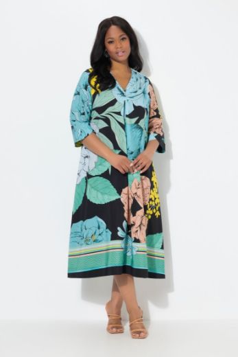 Plus size veliki brojevi Haljina midi 3/4 rukava za punije