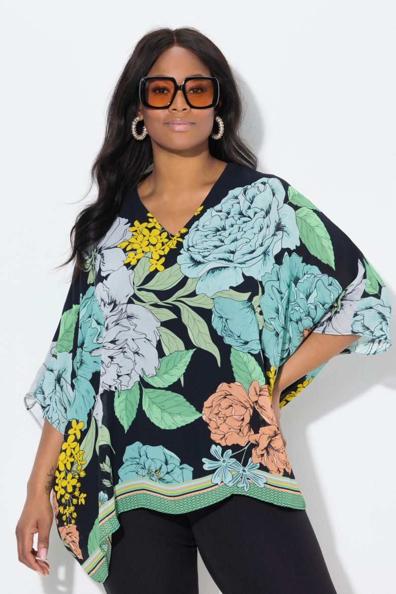 Plus size veliki brojevi Bluza 3/4 rukava V ovratnika za punije