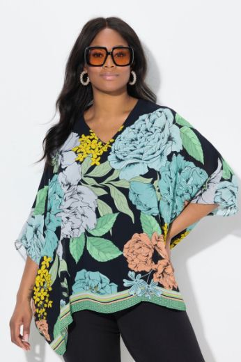 Plus size veliki brojevi Bluza 3/4 rukava V ovratnika za punije