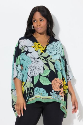 Plus size veliki brojevi Bluza 3/4 rukava V ovratnika za punije