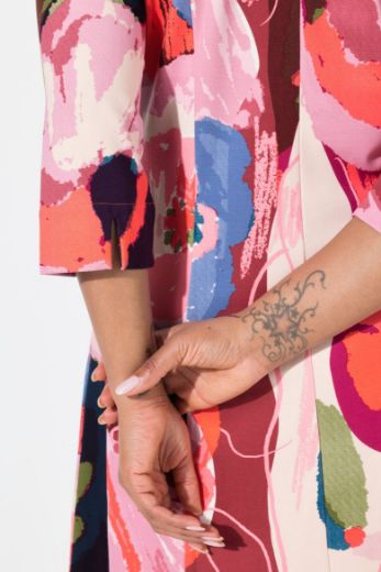 Plus size veliki brojevi Haljina midi 3/4 rukava za punije