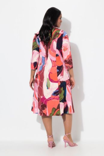 Plus size veliki brojevi Haljina midi 3/4 rukava za punije