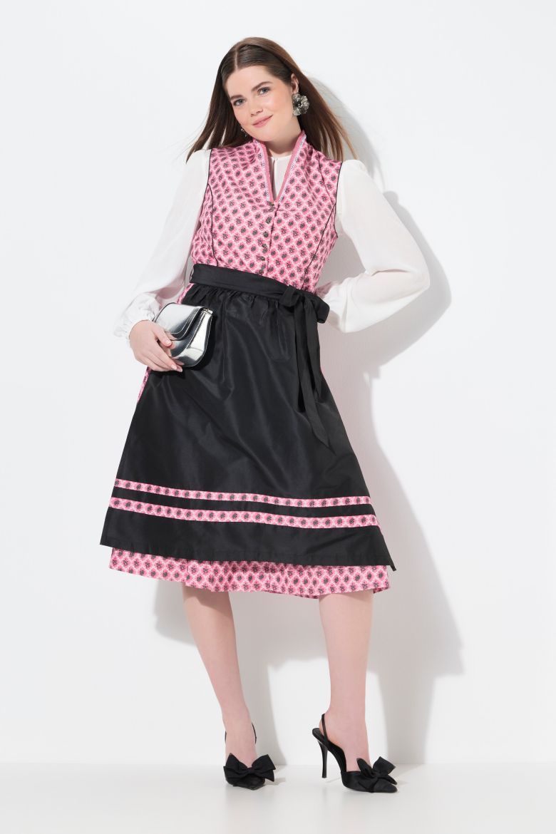 Plus size veliki brojevi Haljina dirndl V ovratnika za punije