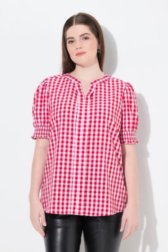 Plus size veliki brojevi Bluza kratkih rukava karirana za punije
