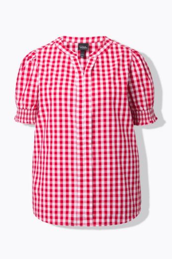 Plus size veliki brojevi Bluza kratkih rukava karirana za punije