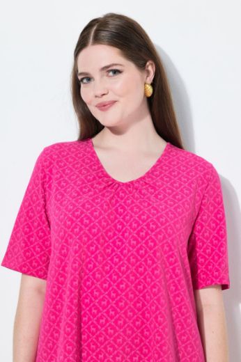 Plus size veliki brojevi Majica kratkih rukava dužeg A kroja za punije