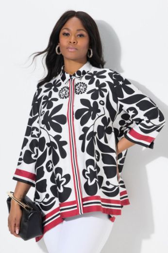 Plus size veliki brojevi Bluza 3/4 rukava cvjetnog uzorka za punije