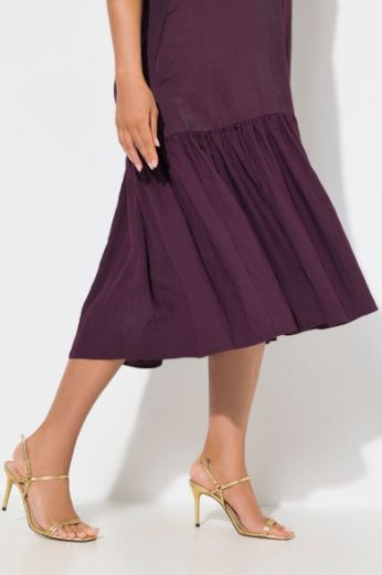 Plus size veliki brojevi Haljina midi kratkih rukava za punije
