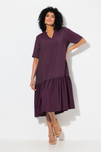 Plus size veliki brojevi Haljina midi kratkih rukava za punije