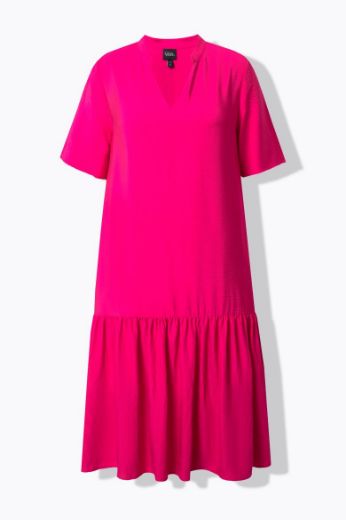 Plus size veliki brojevi Haljina midi kratkih rukava za punije