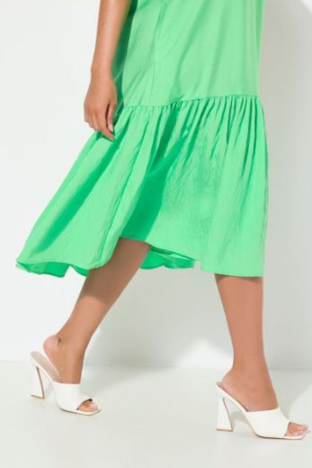 Plus size veliki brojevi Haljina midi kratkih rukava za punije