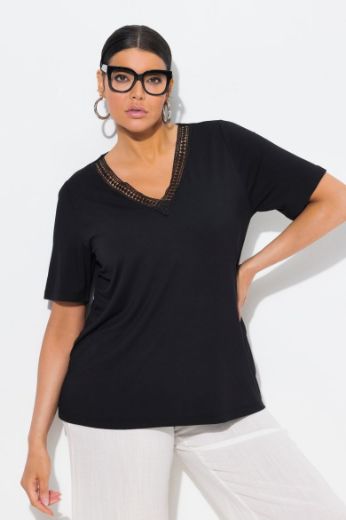 Plus size veliki brojevi Majica kratkih rukava V ovratnika za punije