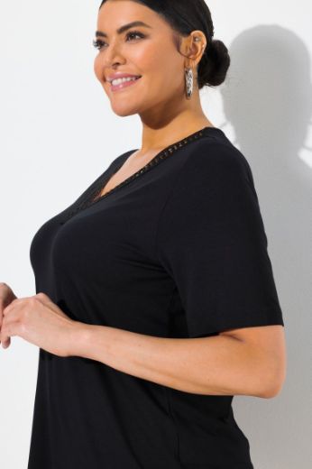 Plus size veliki brojevi Majica kratkih rukava V ovratnika za punije