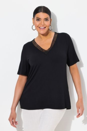Plus size veliki brojevi Majica kratkih rukava V ovratnika za punije
