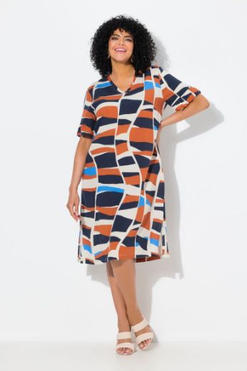 Plus size veliki brojevi Haljina midi kratkih rukava za punije