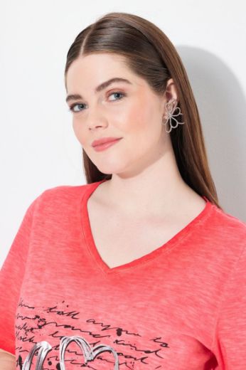 Plus size veliki brojevi Majica kratkih rukava V ovratnika za punije