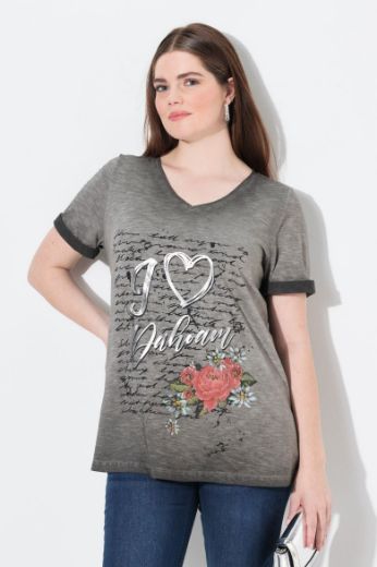 Plus size veliki brojevi Majica kratkih rukava V ovratnika za punije