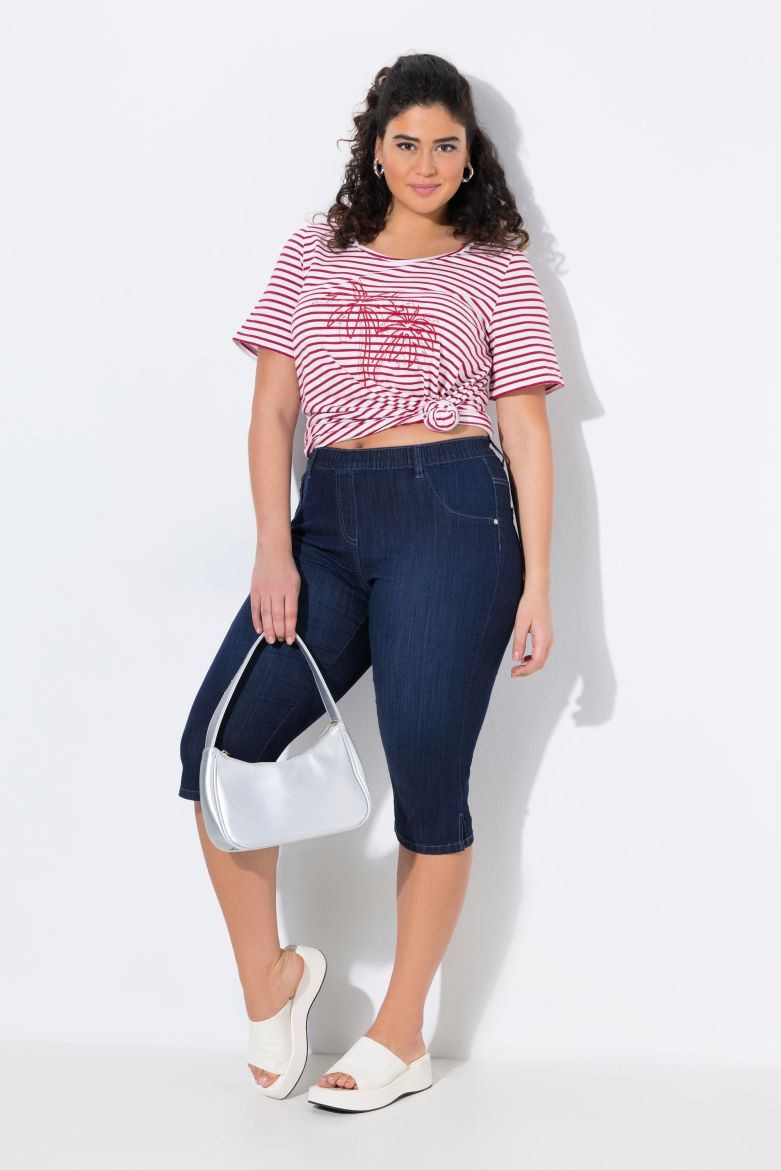 Plus size veliki brojevi Traperice Capri za punije