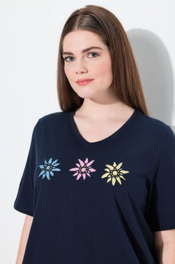 Plus size veliki brojevi Majica kratkih rukava V ovratnika za punije