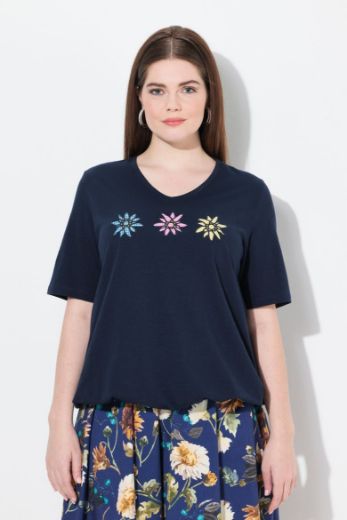 Plus size veliki brojevi Majica kratkih rukava V ovratnika za punije