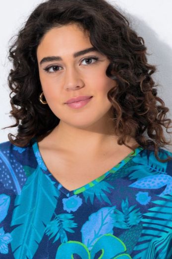 Plus size veliki brojevi Haljina midi kratkih rukava A kroja za punije