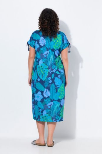Plus size veliki brojevi Haljina midi kratkih rukava A kroja za punije