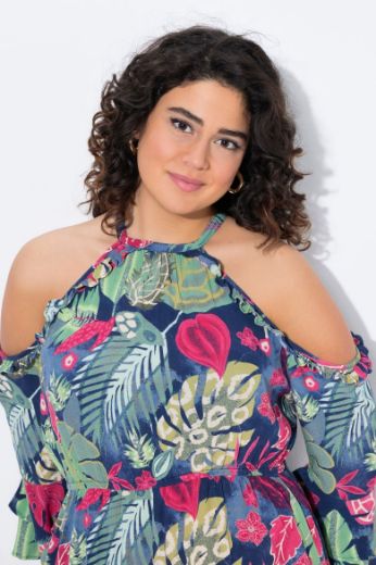 Plus size veliki brojevi Haljina spuštenih ramena A kroja za punije