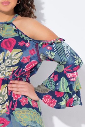 Plus size veliki brojevi Haljina spuštenih ramena A kroja za punije