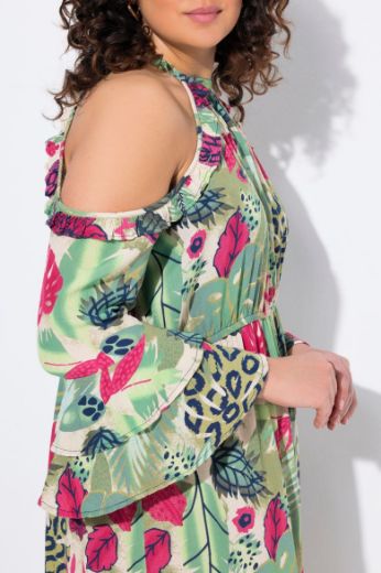Plus size veliki brojevi Haljina spuštenih ramena A kroja za punije