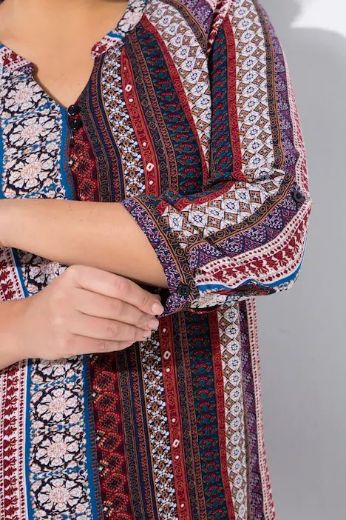 Plus size veliki brojevi Tunika na kopčanje za punije