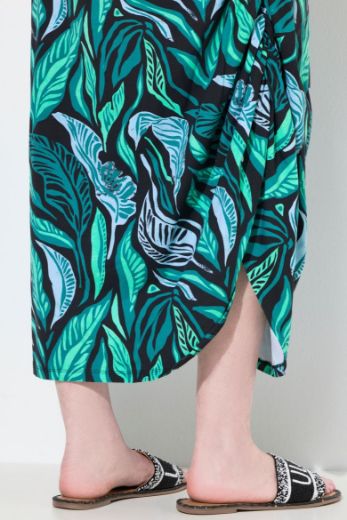 Plus size veliki brojevi Haljina maxi kratkih rukava okruglog ovratnika za punije