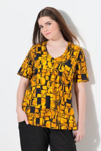 Plus size veliki brojevi Majica kratkih rukava V ovratnika za punije