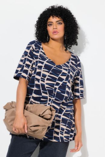 Plus size veliki brojevi Majica kratkih rukava V ovratnika za punije