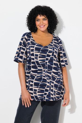 Plus size veliki brojevi Majica kratkih rukava V ovratnika za punije