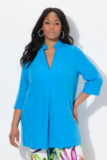 Plus size veliki brojevi Bluza s 3/4 rukavima V izreza za punije