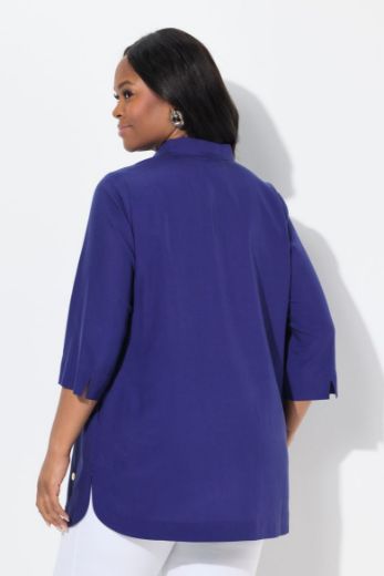 Plus size veliki brojevi Bluza s 3/4 rukavima V izreza za punije