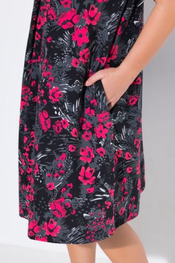 Plus size veliki brojevi Haljina kratkih rukava A kroja za punije