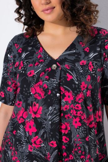 Plus size veliki brojevi Haljina kratkih rukava A kroja za punije