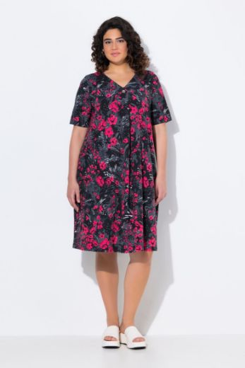 Plus size veliki brojevi Haljina kratkih rukava A kroja za punije