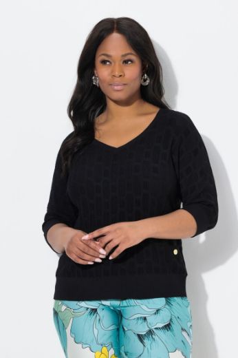 Plus size veliki brojevi Pulover 3/4 rukava V ovratnika za punije