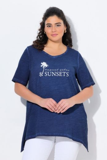Plus size veliki brojevi Majica kratkih rukava V ovratnika za punije