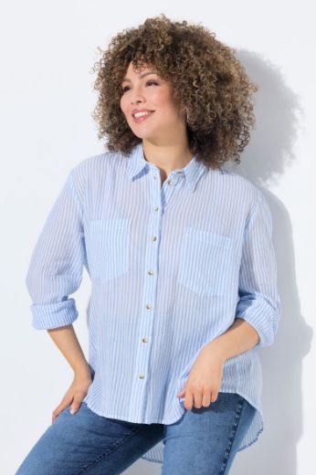 Plus size veliki brojevi Bluza dugih rukava na pruge za punije