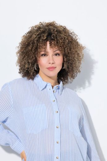 Plus size veliki brojevi Bluza dugih rukava na pruge za punije