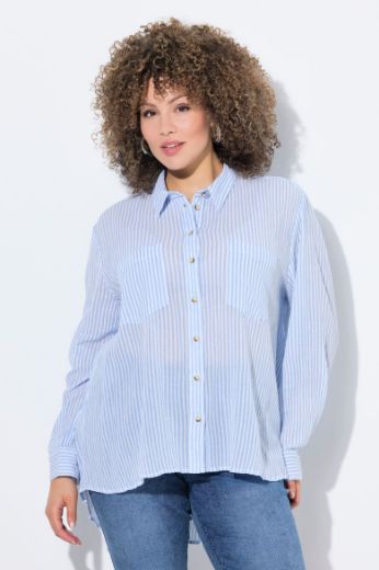 Plus size veliki brojevi Bluza dugih rukava na pruge za punije