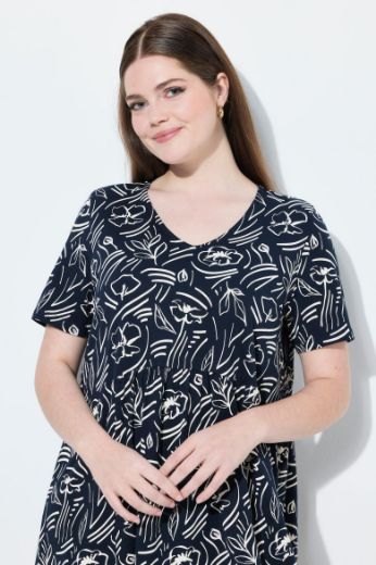 Plus size veliki brojevi Haljina midi kratkih rukava za punije