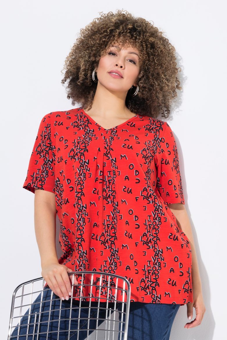 Plus size veliki brojevi Majica kratkih rukava V ovratnika za punije