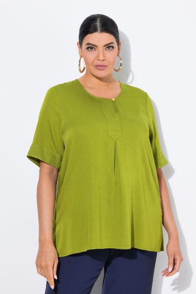 Veliki brojevi Bluza kratkih rukava s okruglim izrezom moda za punije