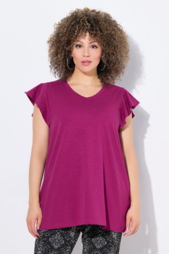 Plus size veliki brojevi Majica kratkih rukava V ovratnika za punije