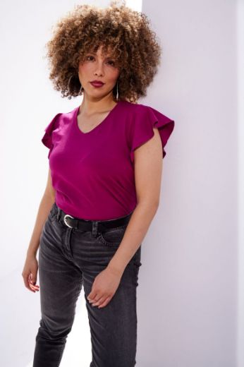 Plus size veliki brojevi Majica kratkih rukava V ovratnika za punije