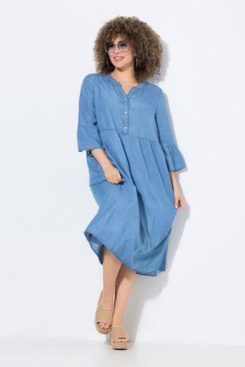 Plus size veliki brojevi Haljina midi 3/4 rukava A kroja za punije